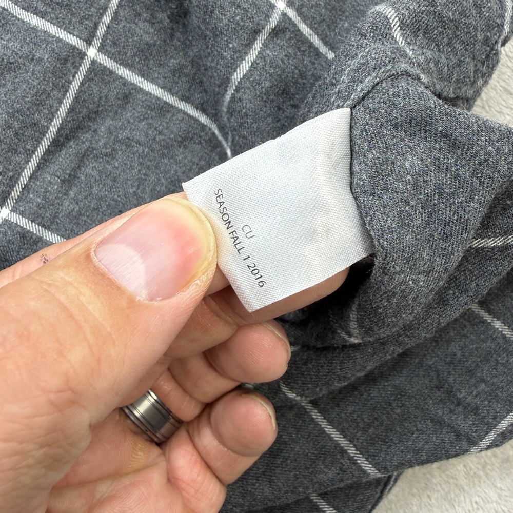 UNTUCKit Flannel Button Down Shirt Men XXL Gray Windowpane Plaid Cotton Long Slv - Picture 5 of 9